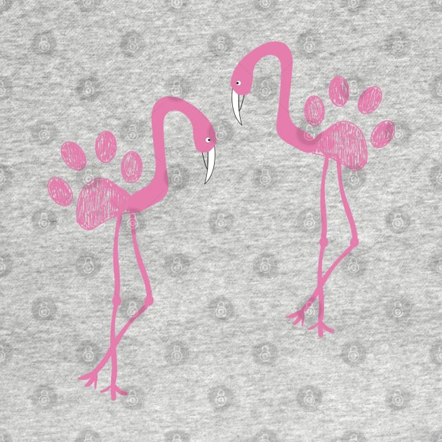 Made of flamingo with pink paw prints by GULSENGUNEL